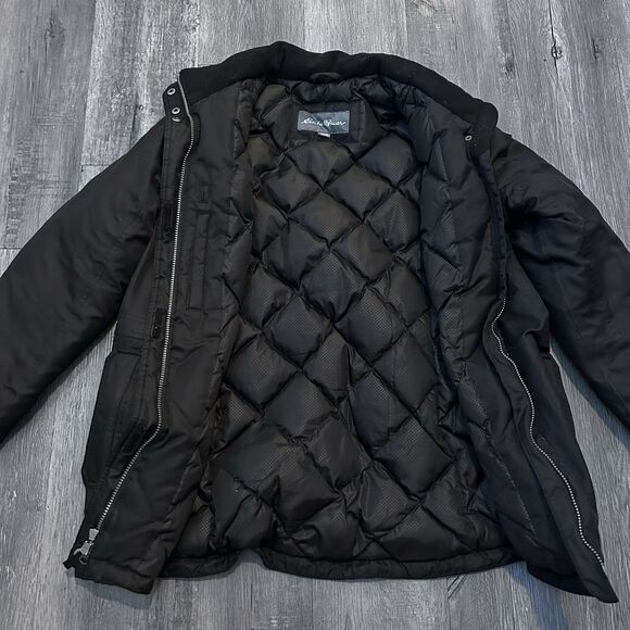 Women's Eddie Bauer Goose Down Parka Coat Size Medium Black Jacket Winter Warm - Picture 3 of 10